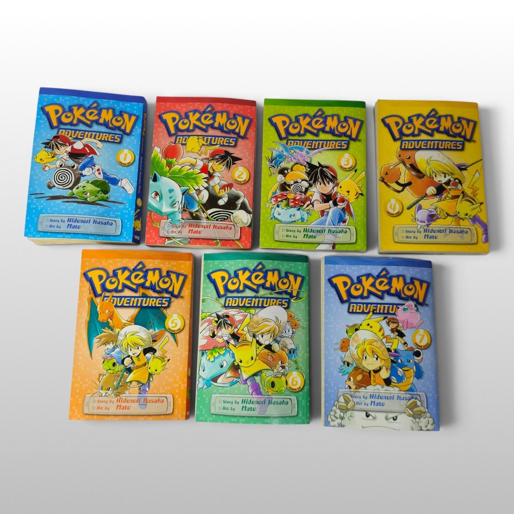 Pokemon Adventures Manga Book Set Volumes 1-7 Multi-Color Good Paperback VIZ
